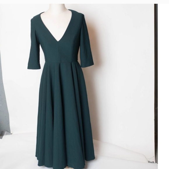 BHLDN Anthropologie Valdis Dress Green midi - Picture 3 of 5